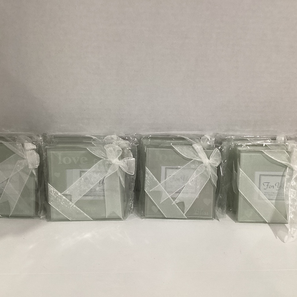 Kate Aspen 10 set of -2pieces LOVE glass coasters 2”x1.75”